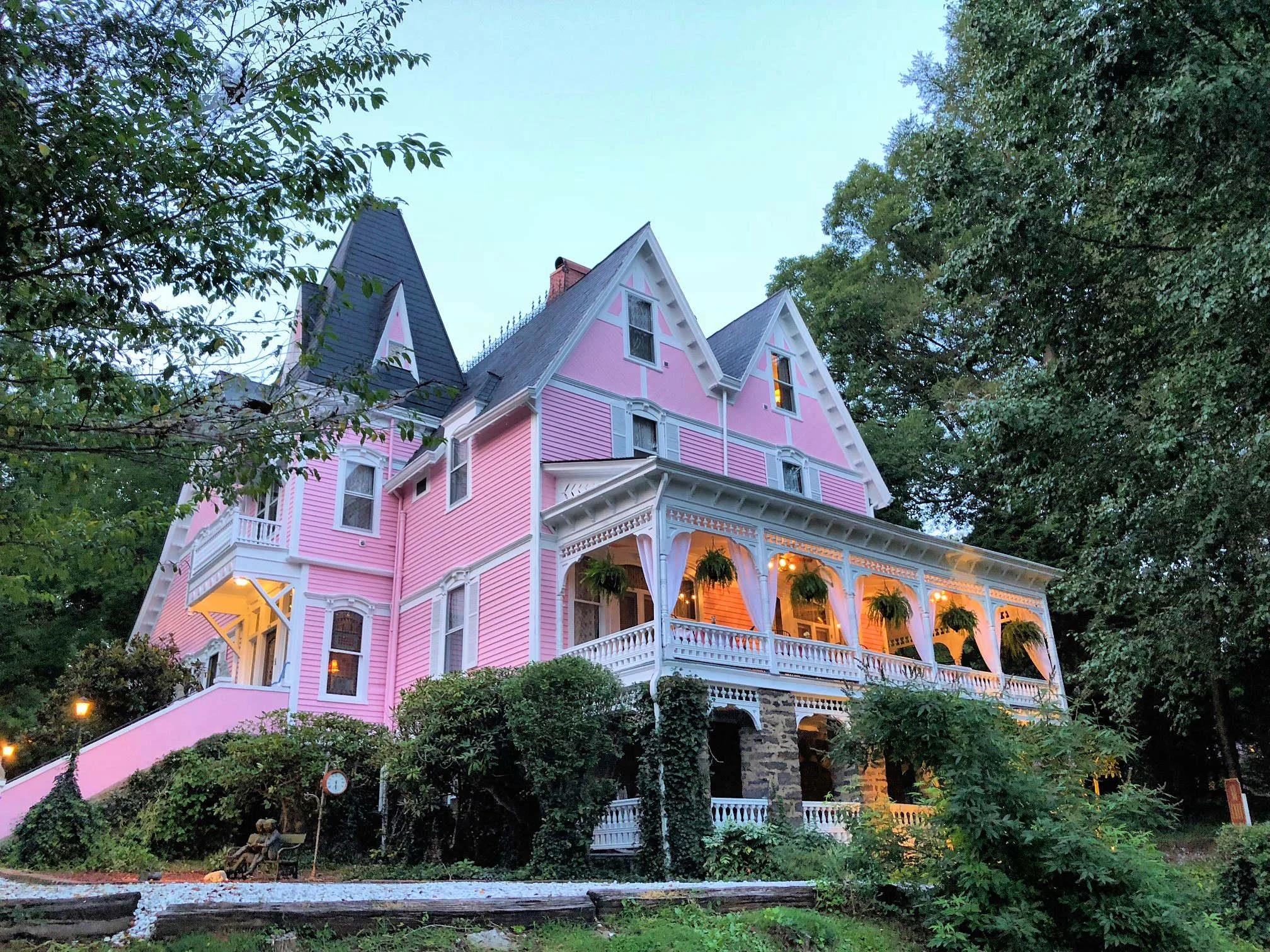 Exterior of Historic Victorian 1891 Cedar Crest Inn Asheville NC 