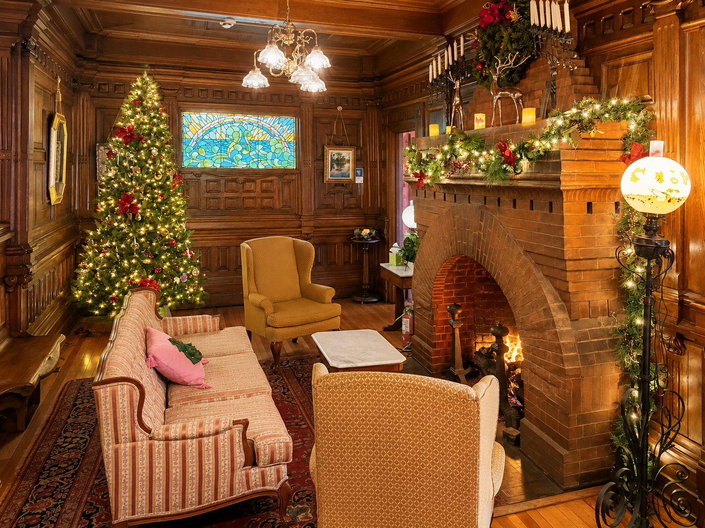 Christmas in Asheville Cedar Crest Inn Historic 1891 Interior decorated for the Holidays